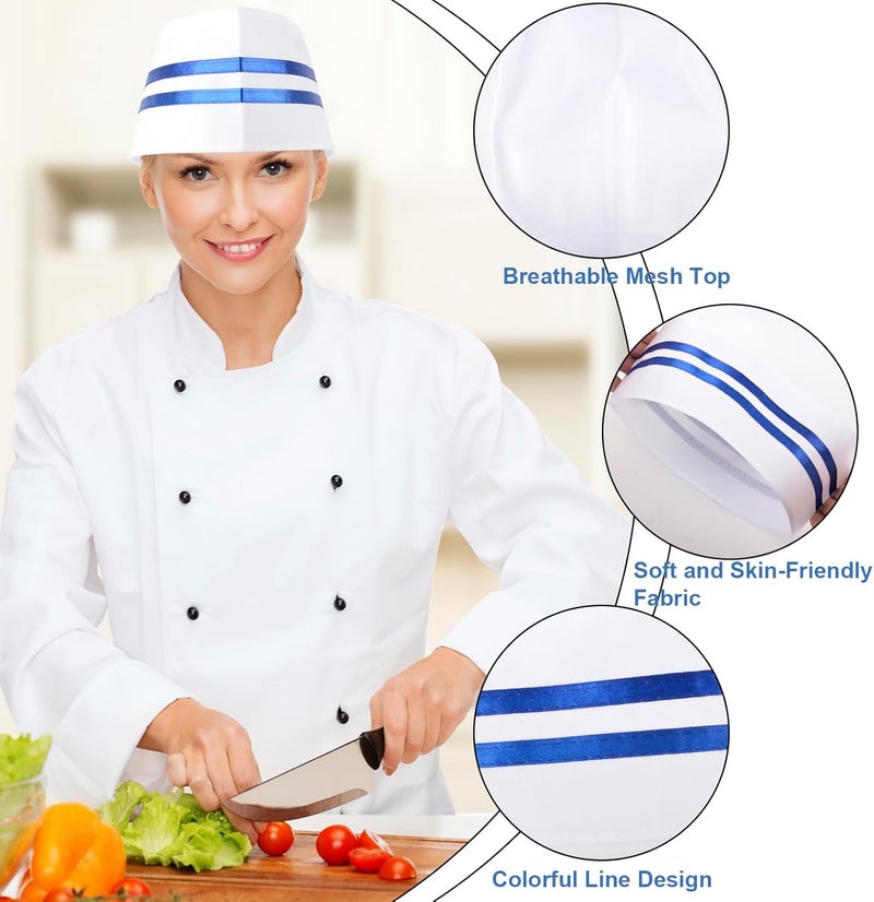 QZUnique Chef Hat Unisex Elastic Kitchen Cooking Chef Cap Adult Adjustable Baking Hat Reusable Food Service Hair Nets - Image 4